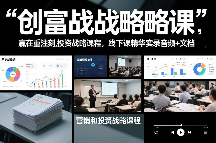 创富战略课，赢在重注时刻，营销和投资战略课程，线下课精华实录音频+文档-阿信云网创合伙人