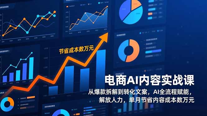 电商AI内容实战课，从爆款拆解到转化文案，AI全流程赋能，解放人力，单月节省内容成本数万元-阿信云网创合伙人
