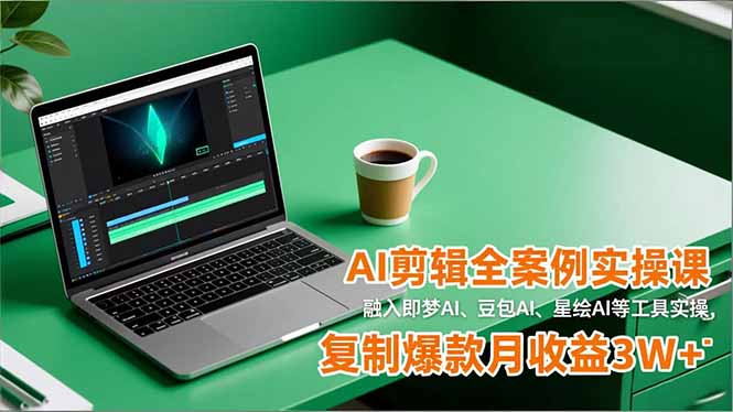AI剪辑全案例实操课，融入即梦AI、豆包AI、星绘AI等工具实操，复制爆款月收益3W+-阿信云网创合伙人