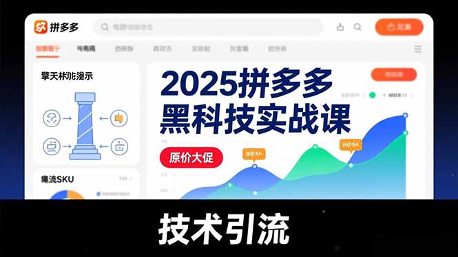 2025拼多多黑科技实战课，擎天柱玩法、爆流SKU、原价大促，技术引流，单店日销轻松破千单-阿信云网创合伙人