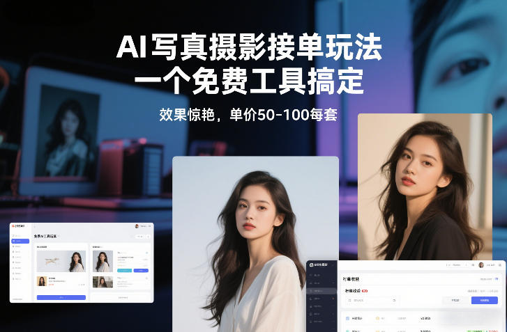 AI写真摄影接单玩法，一个免费工具搞定，效果惊艳，单价50-100每套-阿信云网创合伙人