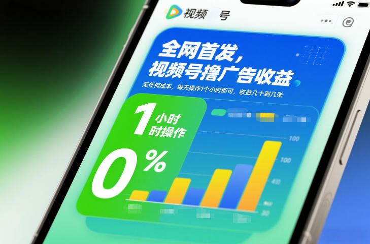 全网首发，视频号撸广告收益，无任何成本，每天操作1个小时即可，收益几十到几张-阿信云网创合伙人