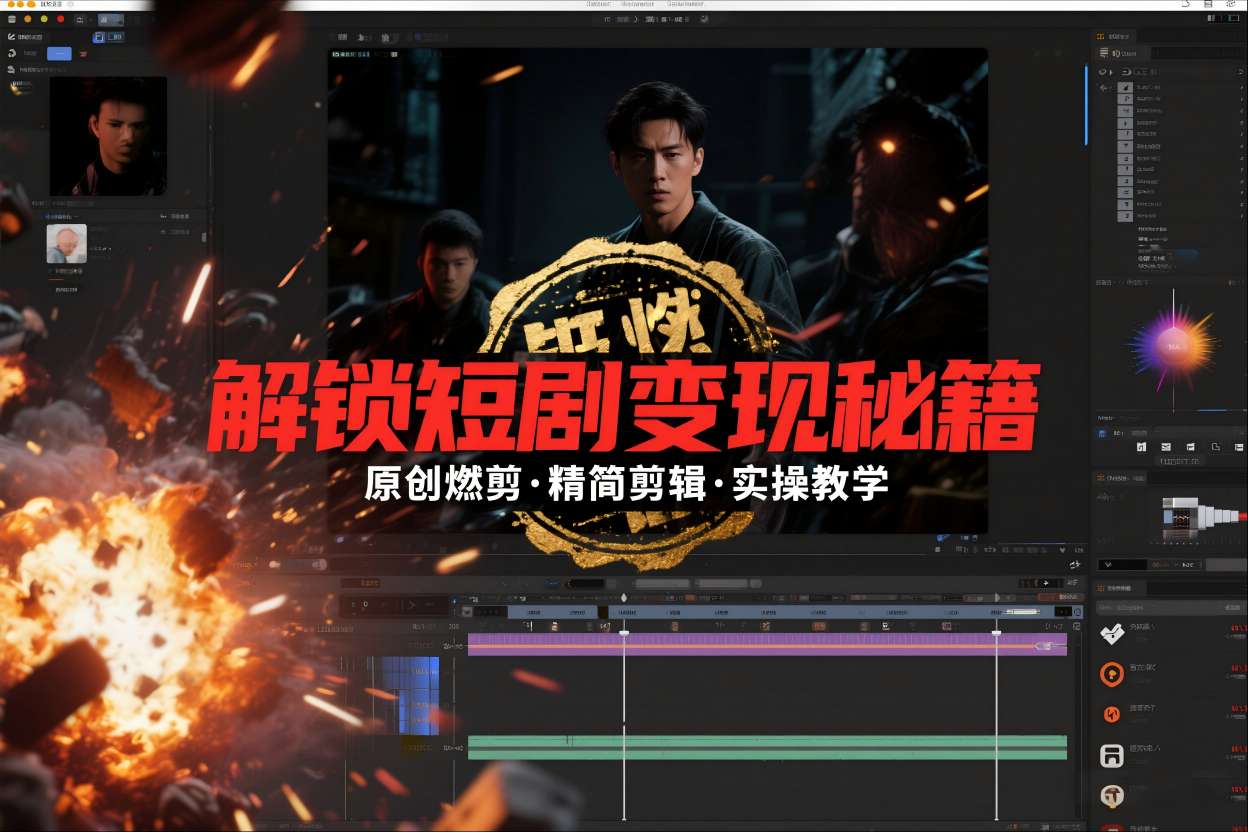 短剧拉新之原创燃剪精简剪辑实操课，解锁短剧变现秘籍-阿信云网创合伙人