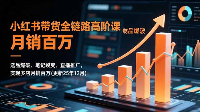 小红书带货全链路高阶课，选品爆破、笔记裂变、直播推广，实现多店月销百万(更新25年12月-阿信云网创合伙人