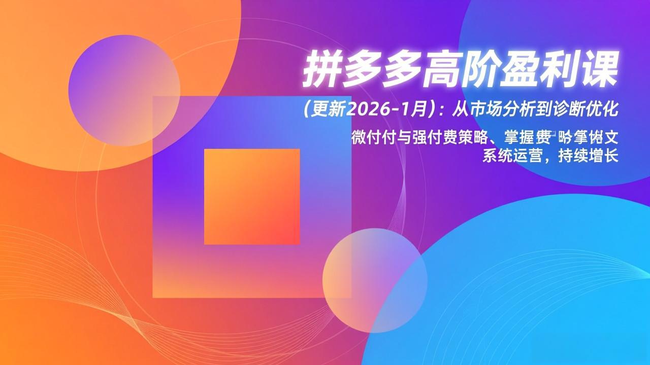 拼多多高阶盈利课(更新2026-1月-阿信云网创合伙人