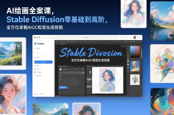 AI绘画全案课，Stable Diffusion零基础到高阶，全方位掌握AIGC视觉生成技能-阿信云网创合伙人