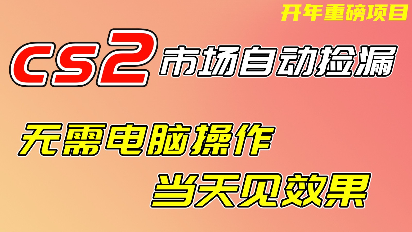 CS2市场挂机项，无需电脑操作，无需进入游戏，当天见效果，支持任何形式验证-阿信云网创合伙人