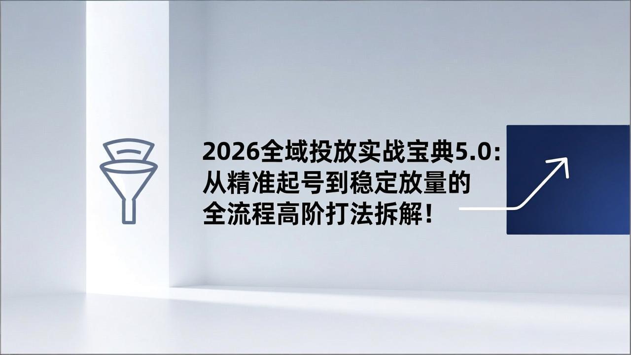 2026全域投放实战宝典5.0：从精准起号到稳定放量的全流程高阶打法拆解！-阿信云网创合伙人
