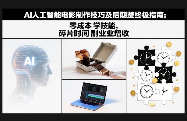 AI人工智能电影制作技巧及后期完整终极指南：零成本学技能，碎片时间副业增收-阿信云网创合伙人