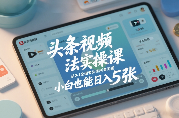 头条视频玩法实操课，从0-1全细节头条所有问题，小白也能日入5张-阿信云网创合伙人