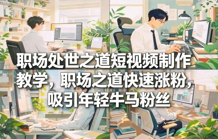 职场处世之道短视频制作教学，职场之道快速涨粉，吸引年轻牛马粉丝-阿信云网创合伙人