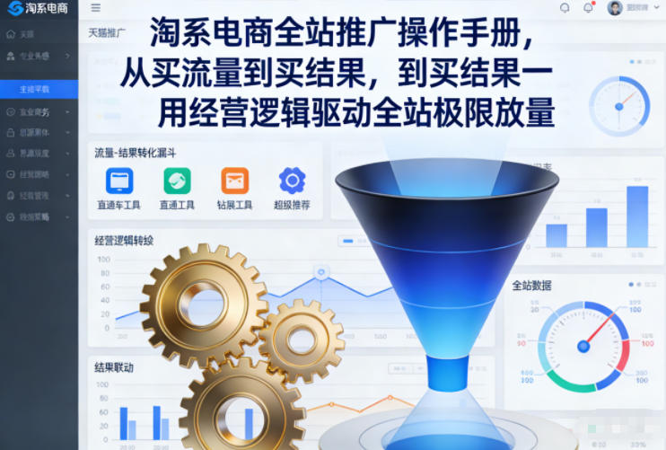 淘系电商全站推广操作手册，从买流量到买结果一用经营逻辑驱动全站极限放量-阿信云网创合伙人