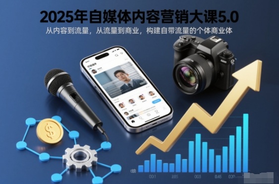 2025年自媒体内容营销大课5.0，从内容到流量，从流量到商业，构建自带流量的个体商业体-阿信云网创合伙人