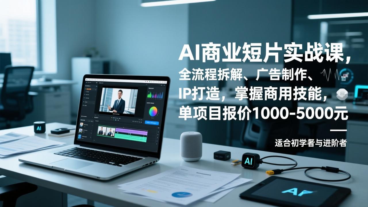 AI商业短片实战课，全流程拆解、广告制作、IP打造，掌握商用技能，单项目报价1000-5000元-阿信云网创合伙人