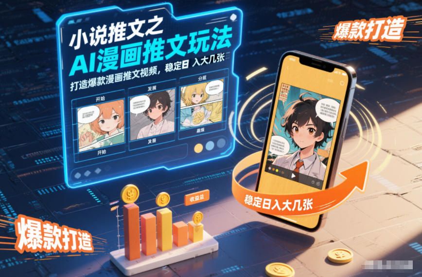 小说推文之AI漫画推文玩法，打造爆款漫画推文视频，稳定日入大几张-阿信云网创合伙人