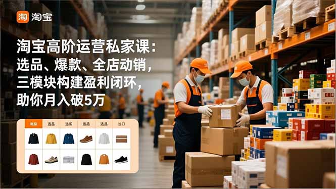 淘宝高阶运营私家课：选品、爆款、全店动销，三模块构建盈利闭环，助你月入破5万(更新12月-阿信云网创合伙人