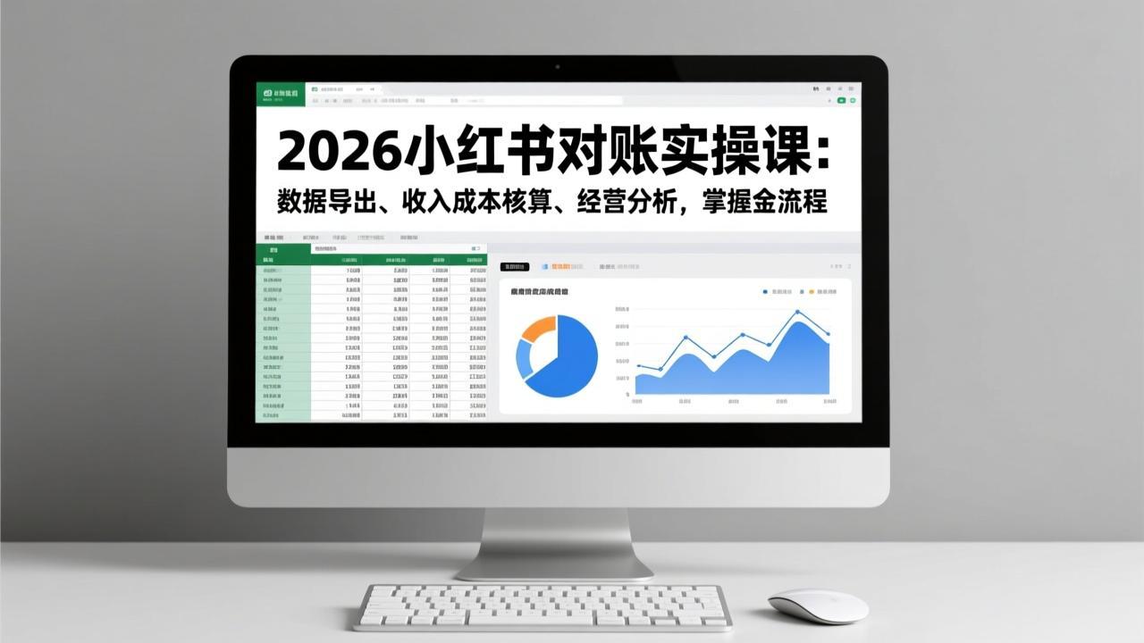2026小红书对账实操课：数据导出、收入成本核算、经营分析，掌握全流程-阿信云网创合伙人