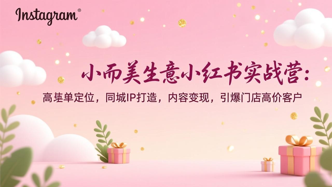 小而美生意小红书实战营：高客单定位，同城IP打造，内容变现，引爆门店高价客户-阿信云网创合伙人