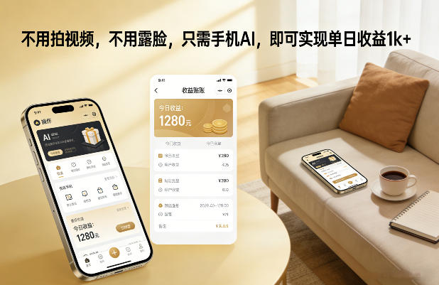 不用拍视频，不用露脸，只需手机AI，即可实现单日收益1k+【揭秘】-阿信云网创合伙人