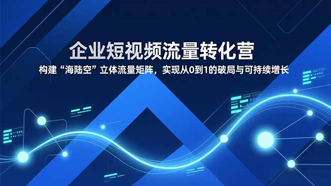 企业短视频流量转化营，构建“海陆空”立体流量矩阵，实现从0到1的破局与可持续增长-阿信云网创合伙人