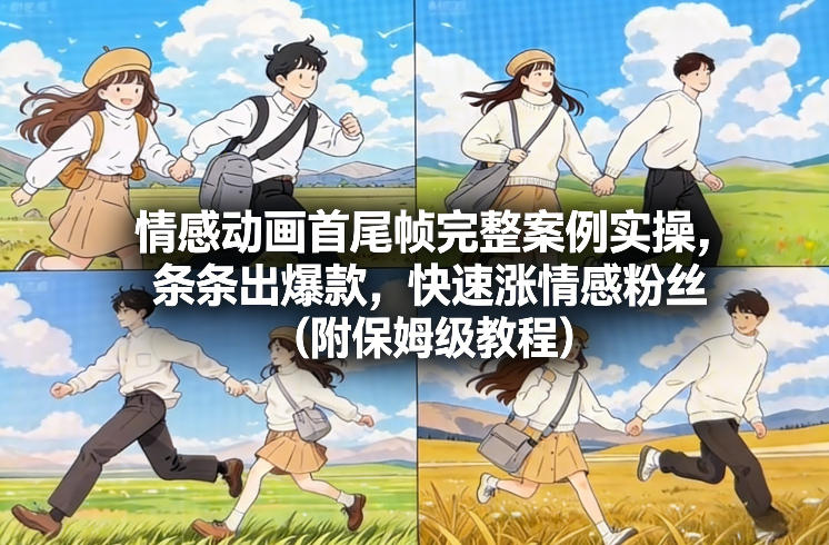 情感动画首尾帧完整案例实操，条条出爆款，快速涨情感粉丝(附保姆级教程)-阿信云网创合伙人