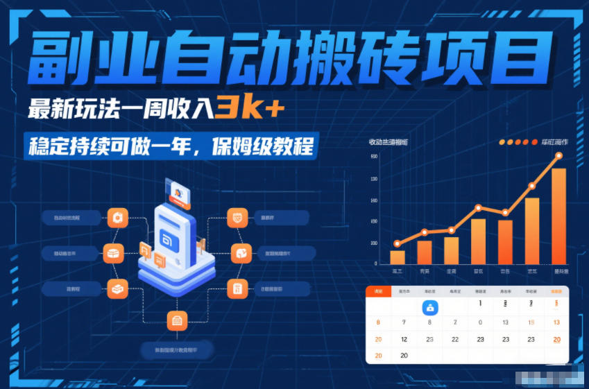 副业自动搬砖项目，最新玩法一周收入3k+，稳定持续可做一年，保姆级教程【揭秘】-阿信云网创合伙人