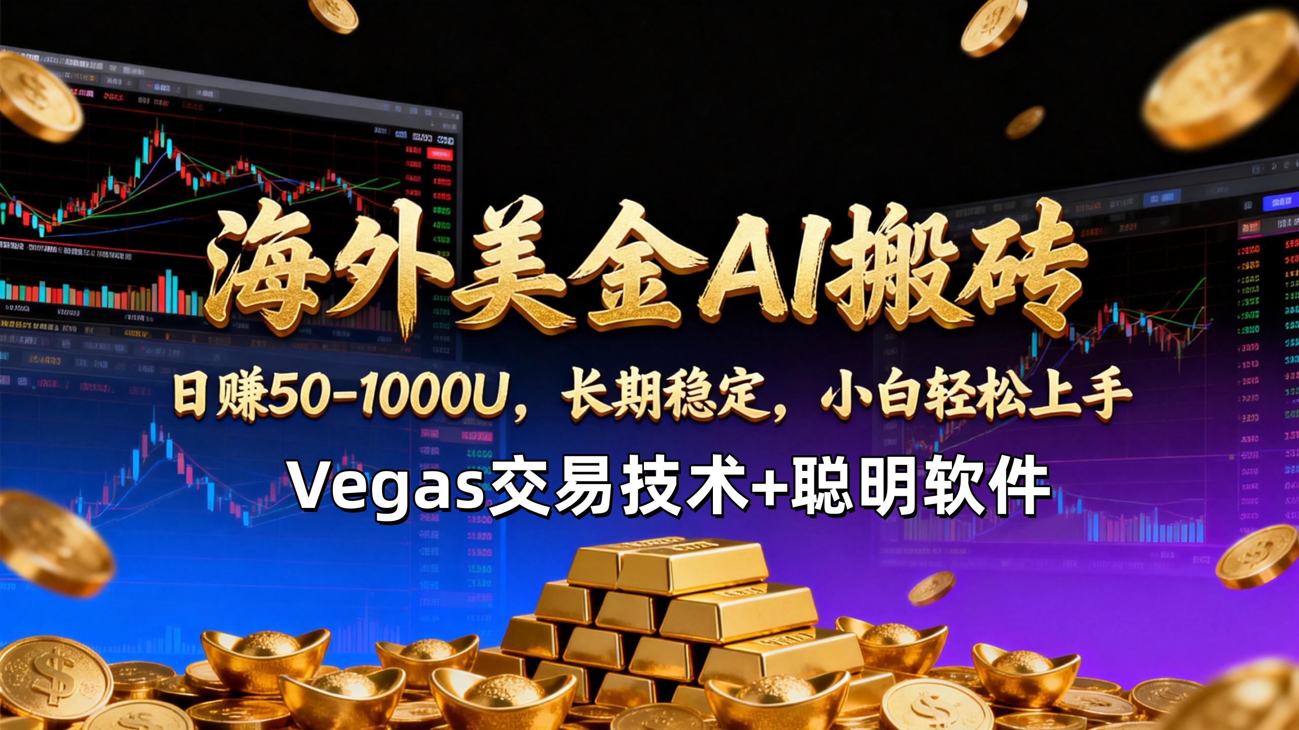 【海外美金AI搬砖】Vegas交易技术+聪明软件，日赚50-1000U，长期稳定，小白轻松上手。-阿信云网创合伙人