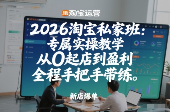 2026淘宝私家班：专属实操教学，从0起店到盈利，全程手把手带练-阿信云网创合伙人