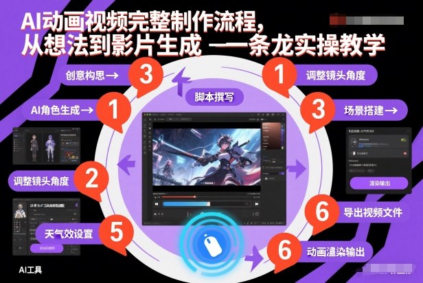 AI动画视频完整制作流程，从想法到影片生成一条龙实操教学-阿信云网创合伙人