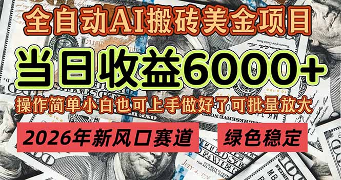 2026年新风口赛道，当日6000+以上，可批量放大，月收入20万+，长期绿色稳定的项目-阿信云网创合伙人