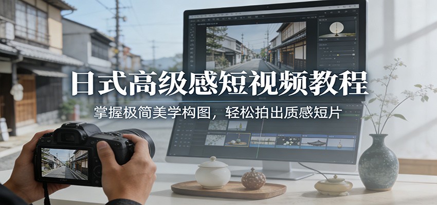 日式高级感短视频教程：掌握极简美学构图，轻松拍出质感短片-阿信云网创合伙人