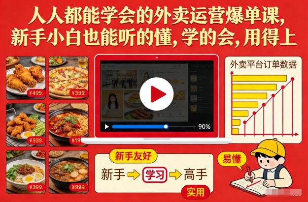 人人都能学会的外卖运营爆单课，新手小白也能听的懂，学的会，用得上-阿信云网创合伙人