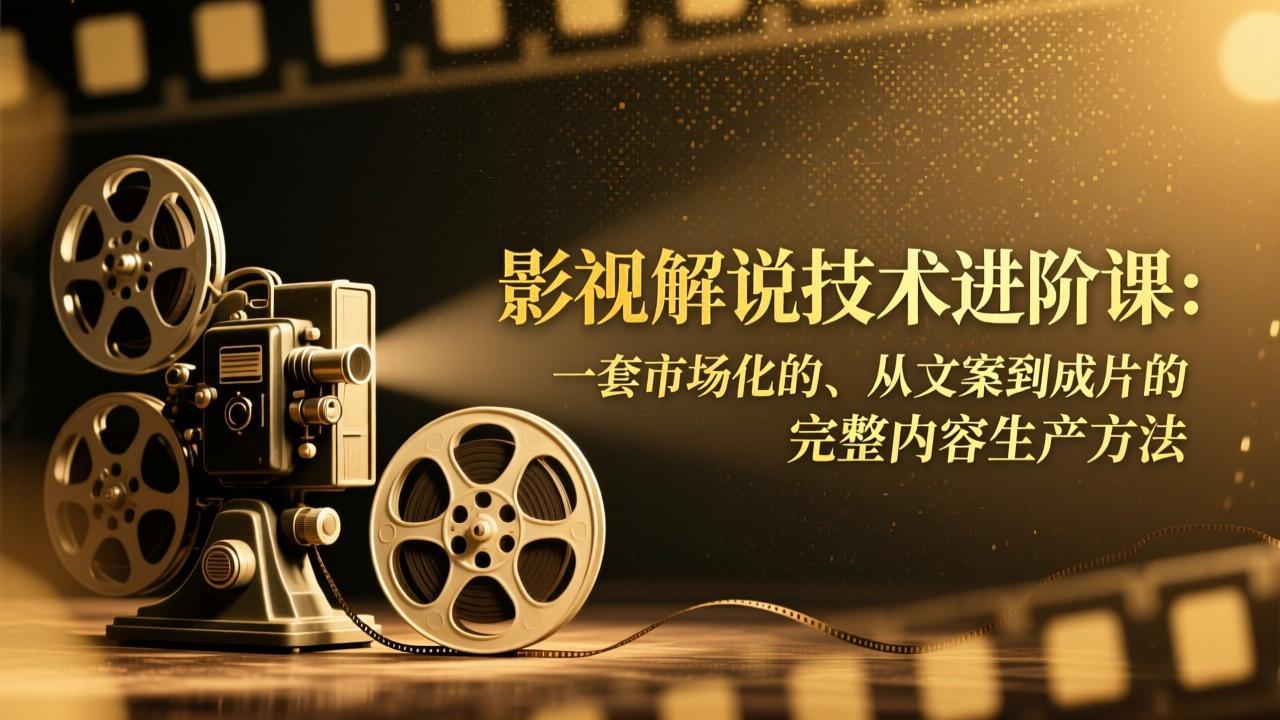 影视解说技术进阶课：一套市场化的、从文案到成片的完整内容生产方法-阿信云网创合伙人