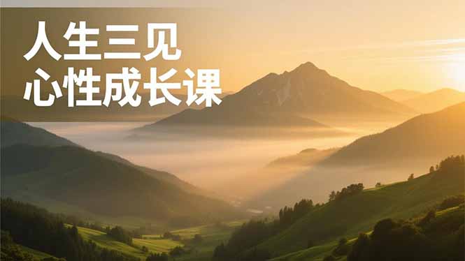 人生三见心性成长课，见天地众生自己，搞透人性安顿身心，活出清晰自我，内在富足无价-阿信云网创合伙人