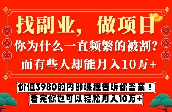 价值3980的网创内部课程，告诉你互联网创业月入10个W的秘密【揭秘】-阿信云网创合伙人