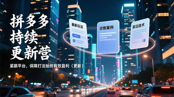 拼多多持续更新营，最新玩法、诊断案例、前沿技术，紧跟平台，保障打法始终有效盈利(更新-阿信云网创合伙人