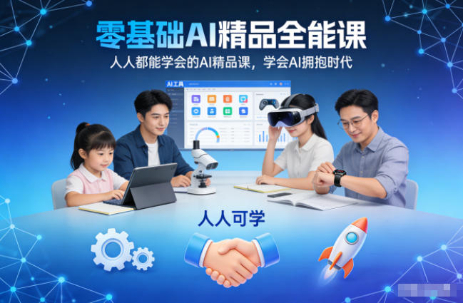 零基础AI精品全能课，人人都能学会的AI精品课，学会AI拥抱时代-阿信云网创合伙人
