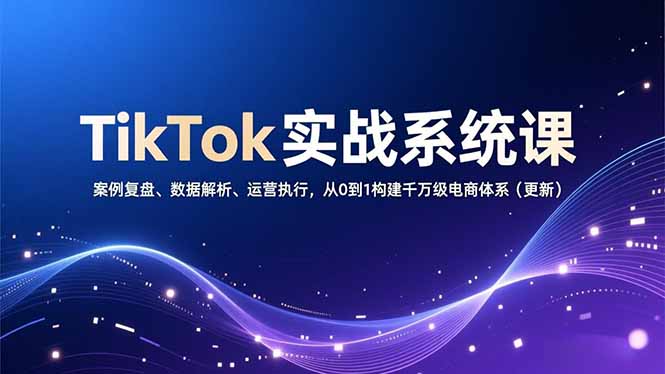 TikTok实战系统课，案例复盘、数据解析、运营执行，从0到1构建千万级电商体系(更新-阿信云网创合伙人