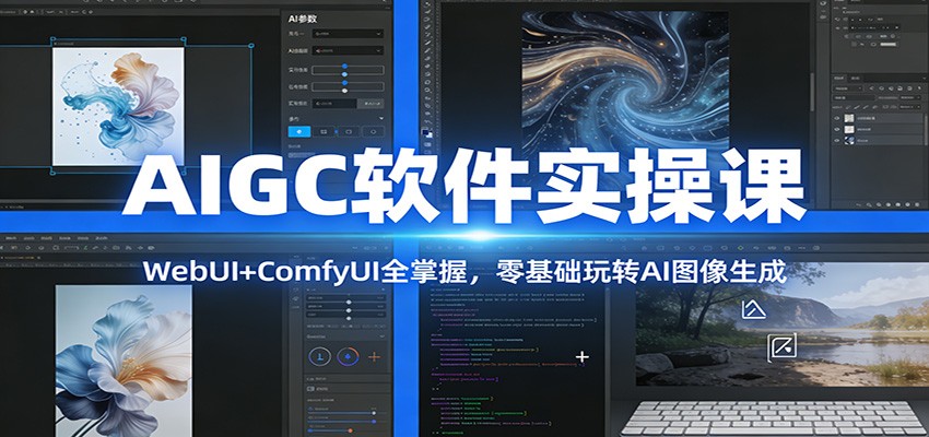 AIGC软件实操课：WebUI+ComfyUI全掌握，零基础玩转AI图像生成-阿信云网创合伙人