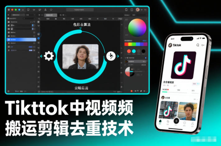Tiktok中视频纯搬运剪辑去重技术，外来技术，自行测试-阿信云网创合伙人