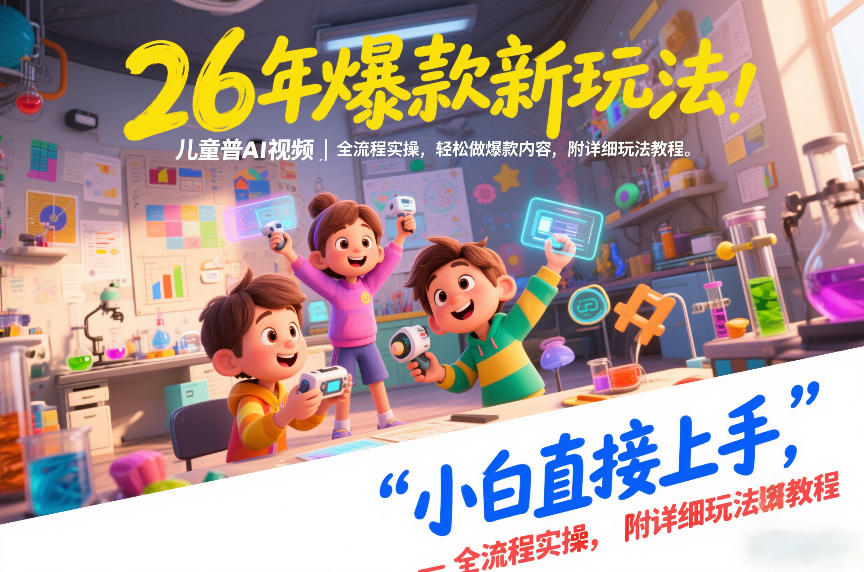 26年爆款新玩法，儿童科普AI视频，全流程实操，轻松做爆款内容，小白直接上手，附详细玩法教程-阿信云网创合伙人