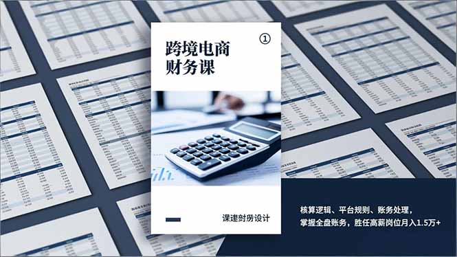 跨境电商财务课，核算逻辑、平台规则、账务处理，掌握全盘账务，胜任高薪岗位月入1.5万+-阿信云网创合伙人