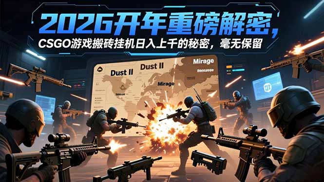 2026开年重磅解密，CSGO游戏搬砖挂机日入上千的秘密，毫无保留-阿信云网创合伙人