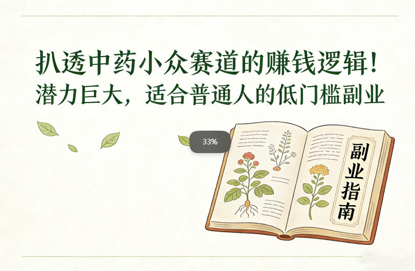 扒透中药小众赛道的賺米逻辑，潜力巨大，适合普通人的低门槛副业-阿信云网创合伙人