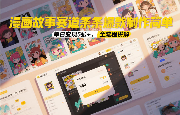 漫画故事赛道条条爆款制作简单，单日变现5张+，全流程讲解-阿信云网创合伙人