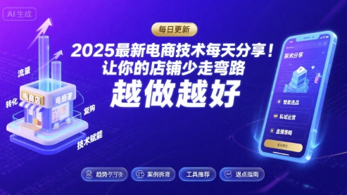 2025最新电商技术每天分享，让你的店铺少走弯路，越做越好(更新26年01月)-阿信云网创合伙人