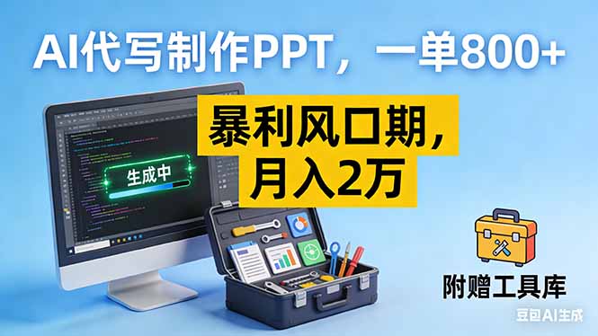 AI代写制作PPT，一单800+， 暴利风口期，月入2万【附工具】-阿信云网创合伙人