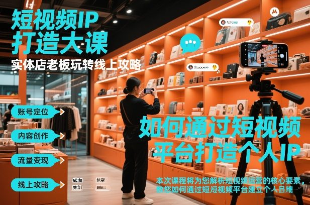 短视频ip打造大课,实体店老板玩转线上攻略-阿信云网创合伙人