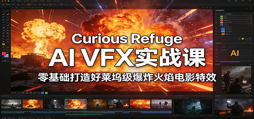 Curious Refuge AI VFX实战课，零基础打造好莱坞级爆炸火焰电影特效-阿信云网创合伙人
