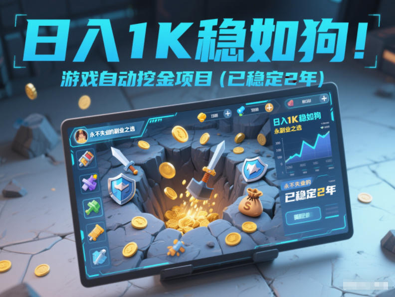 日入1K稳如狗！游戏自动挖金项目(已稳定2年)，永不失业的副业之选【揭秘】-阿信云网创合伙人